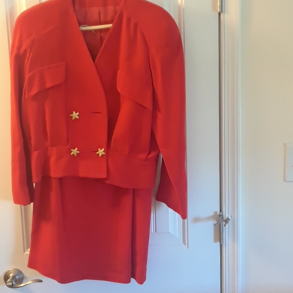 Vintage Red Skirt Suit